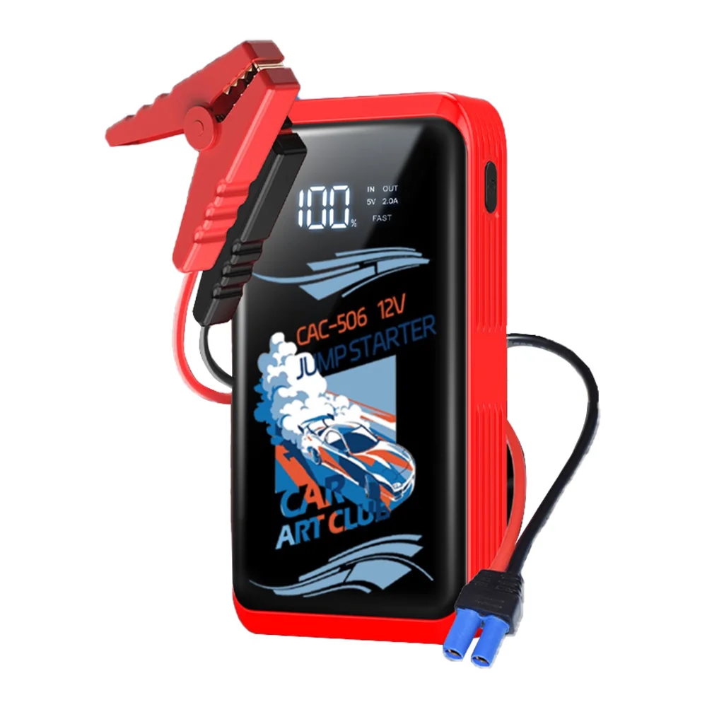 12V Car Jump Starter 2000A Peak Portable Booster Pack 7L Gas 5L Diesel Smart Display LED Flashlight Power Bank for Car SUV