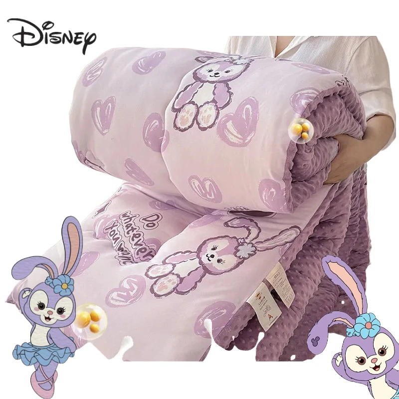 

Disney Stellalou cartoon cute bean creative Kawaii home autumn and winter thickened warm coral fleece quilt gift wholesale