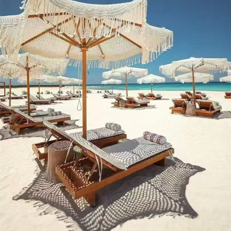 

Новое поступление, пляжный зонт в стиле макраме Bohemian Sun Garden с кисточкой
