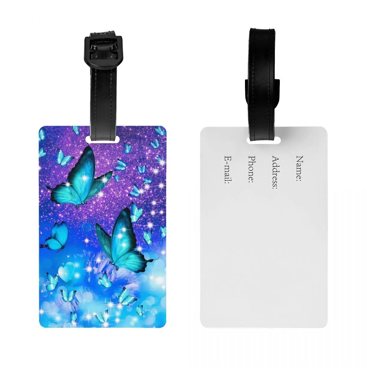 Custom Colorful Butterfly Luggage Tags for Suitcases Privacy Cover Name ID Card