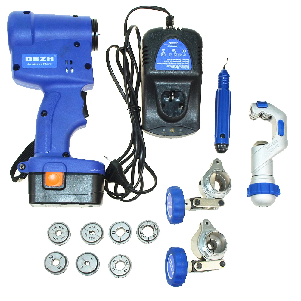 

Cordless Electric Flaring Tool Kit with Scraper Tube cutter Spare Battery Steel Bar CT-E800A high quality