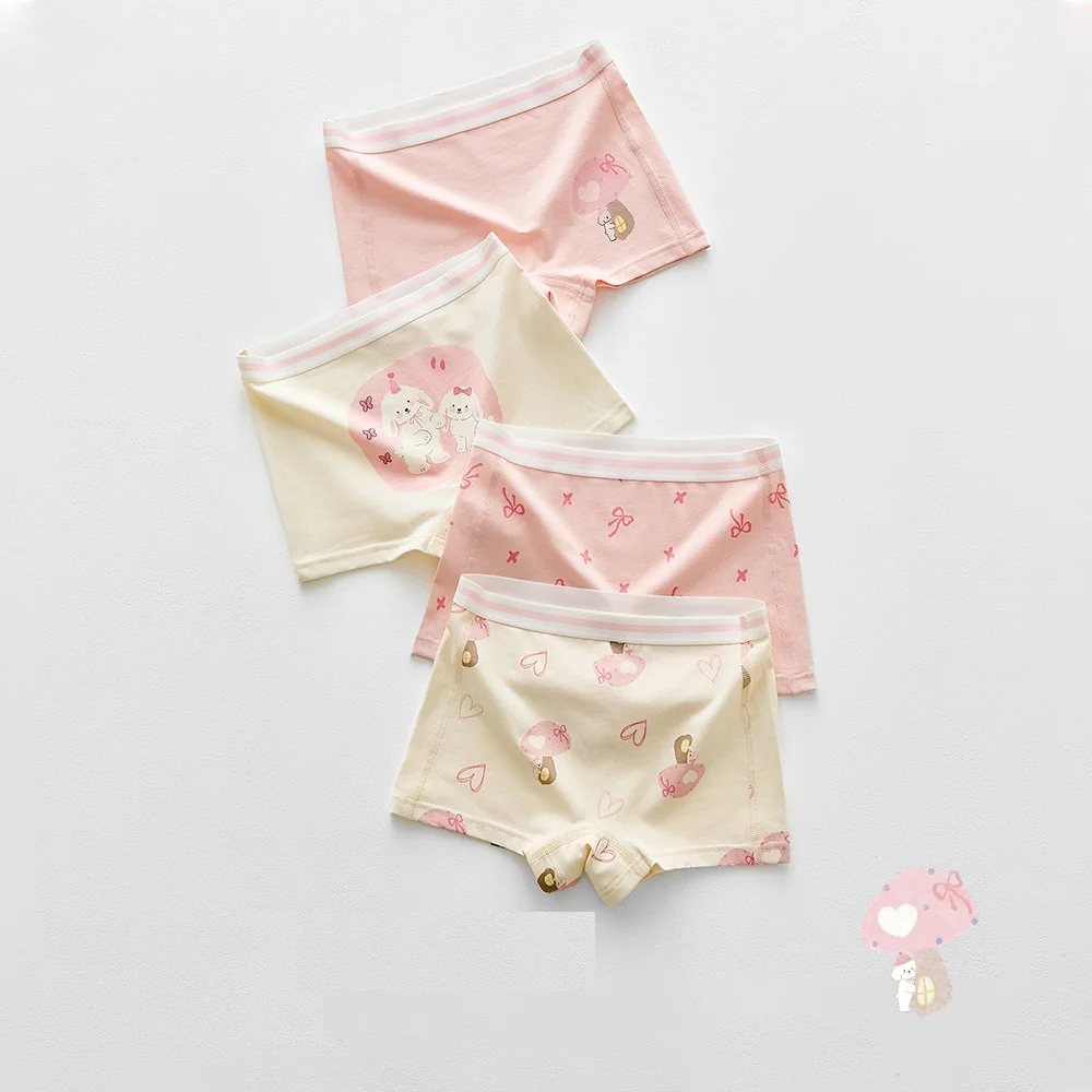 New arrived Girls Underwear Fashion Kids cartoon character children panties short boxer 4pcs/lot 110-160 student adolescent