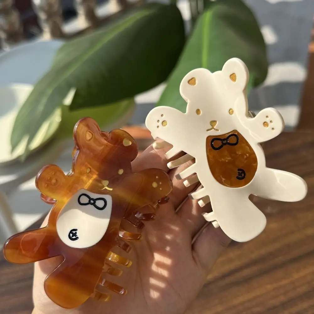 Spinka do włosów w stylu koreańskim z motywem misia i rekina, słodka kokardka, spinka z kwasu octowego, kawaii, kreatywna, mała klamra do włosów, ozdoba na głowę.