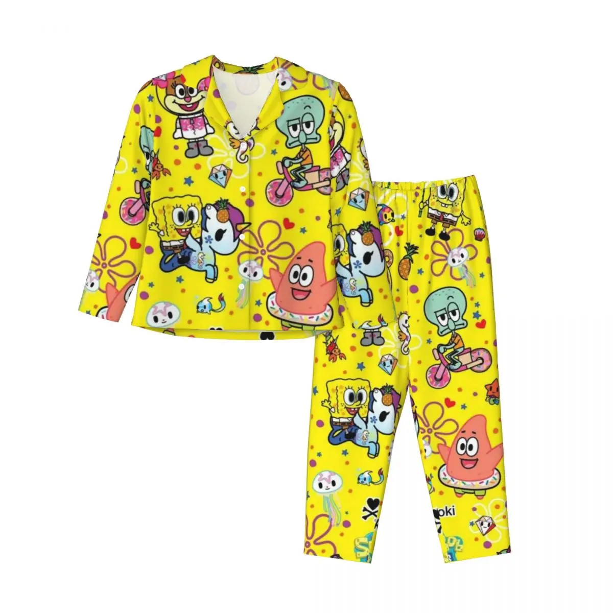 SpongeBob SquarePants Women Pajamas 2 Pieces Set Loungewear pyjama pour femme