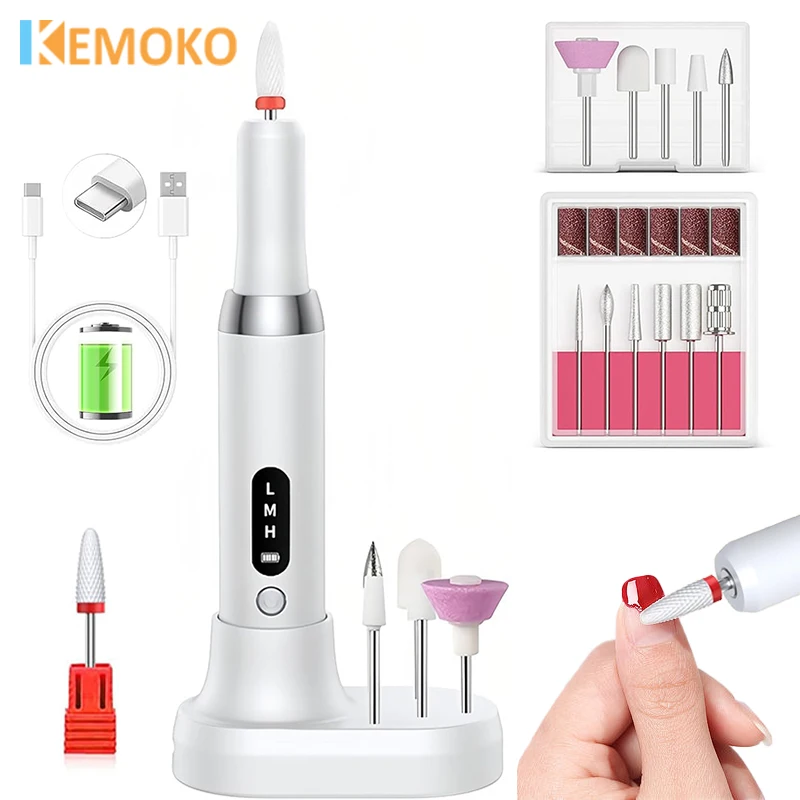 

Electric Nail Drill Machine Nail Drills 15000RPM for Gel Nails Polish Rechargeable Portable Professional Nail File Manicure Tool