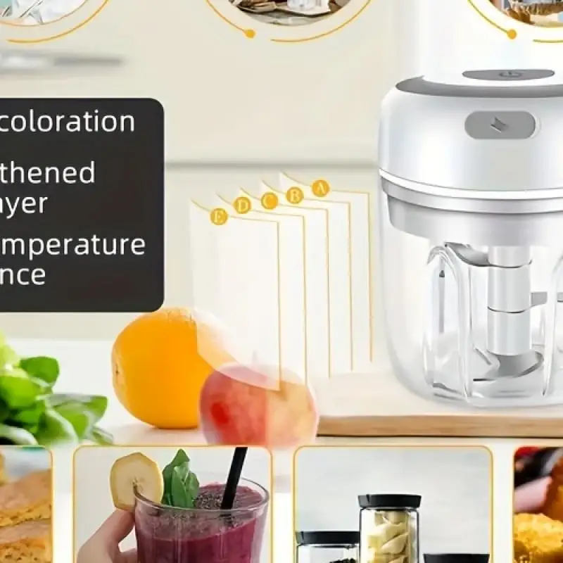 

100ml USB Electric Food Chopper - Mini Garlic Crusher, Meat Masher, Portable Kitchen Gadget for Effortless Cooking