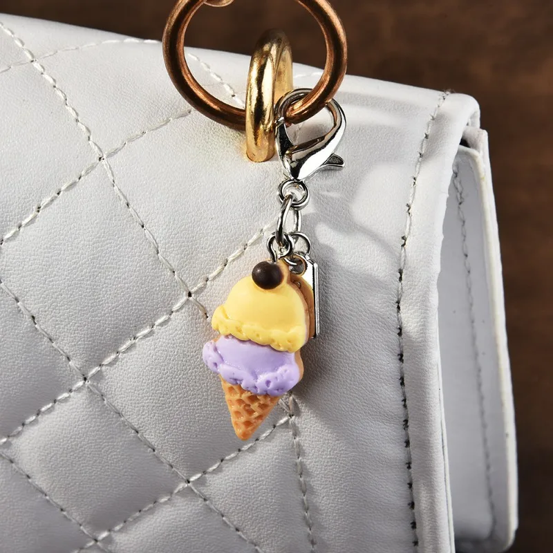 آيس كريم راتينج المصاصة المقلد المصنوع يدويًا، وسلاسل مفاتيح معبأة، وسلاسل مفاتيح مصاصة مخصصة ومبتكرة