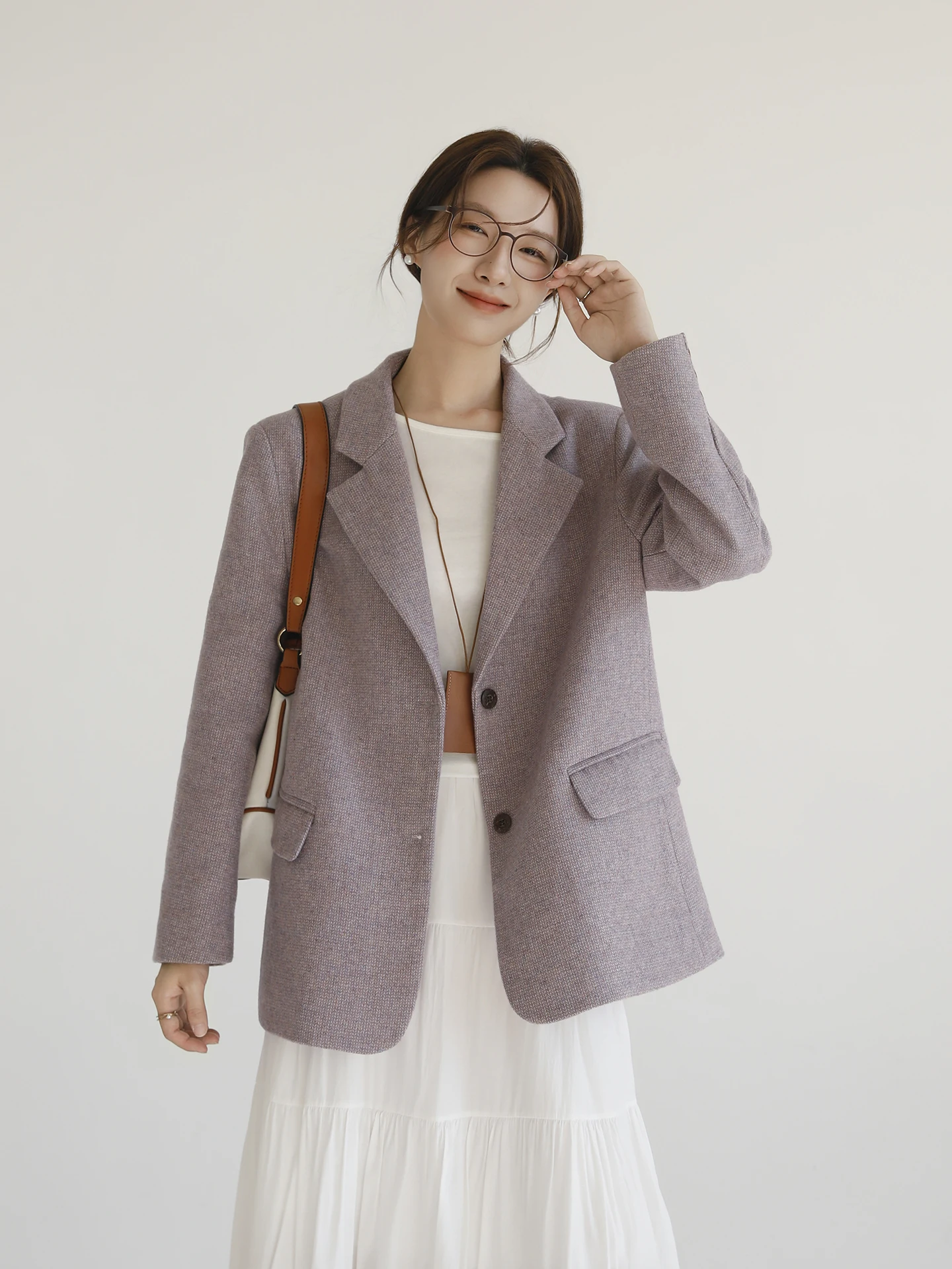 

Пальто Ruu Home в корейском стиле, повседневное, шерстяное, свободного кроя, силуэт H, высококачественное, из мягкой шерсти, с длинными рукавами