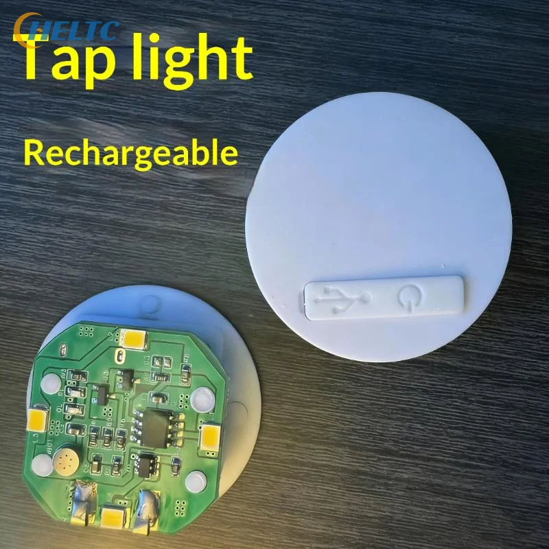 1*Plastic Tapping/Sound Control Lighting Toy 38mm Rechargeable LED Light Night Lamp DIY Dollhouse Accessories Wall Bedside Lamp