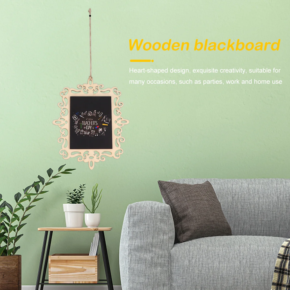 5Pcs Small Blackboard with Rope Hanging for Writing Messages Menus Greetings Mini Chalkboard Home Kitchen Decor