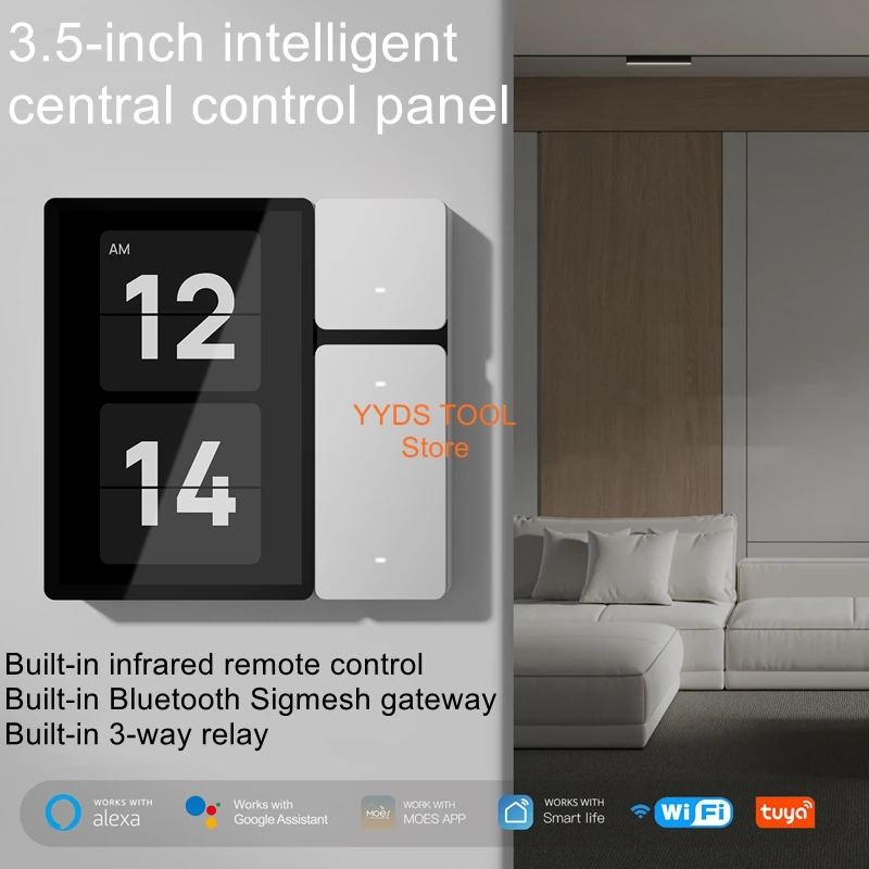 

Entry Model Graffiti Smart Switch Mini Smart Center Screen GFF Architecture 3.5 inch Infrared Remote Control 3 Way Switch