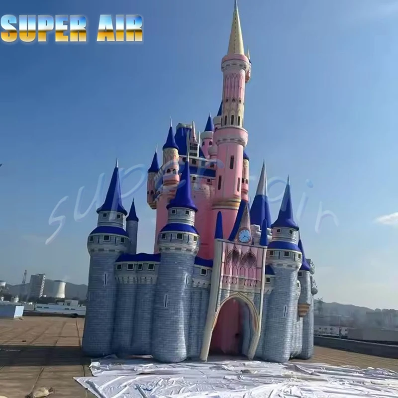 Stage performance prop background nice inflatable princess castle for stage decoration