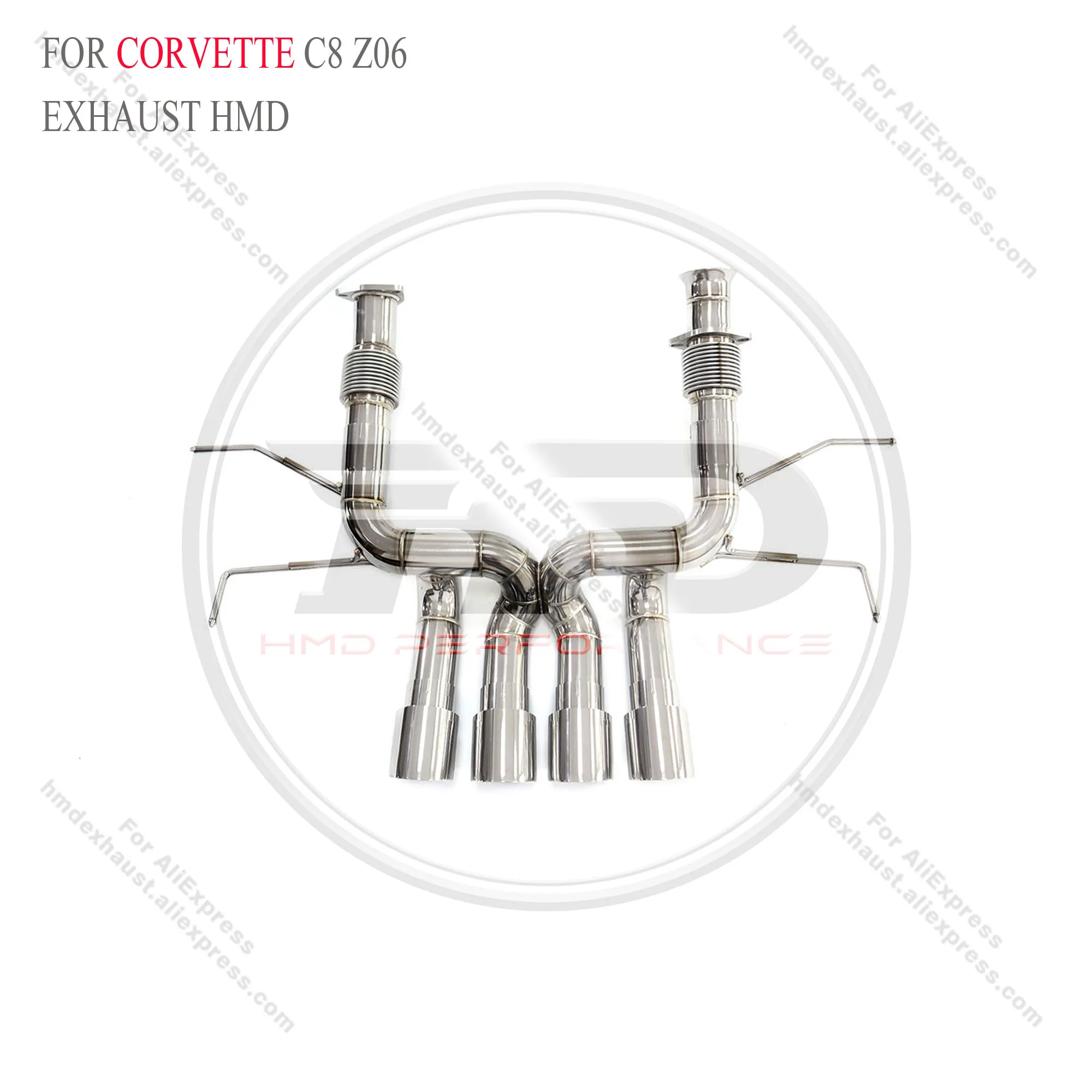 

Stainless steel Catback for Corvette C8 Z06 Without Valve with tips HMD Exhaust System Performance Quality certification