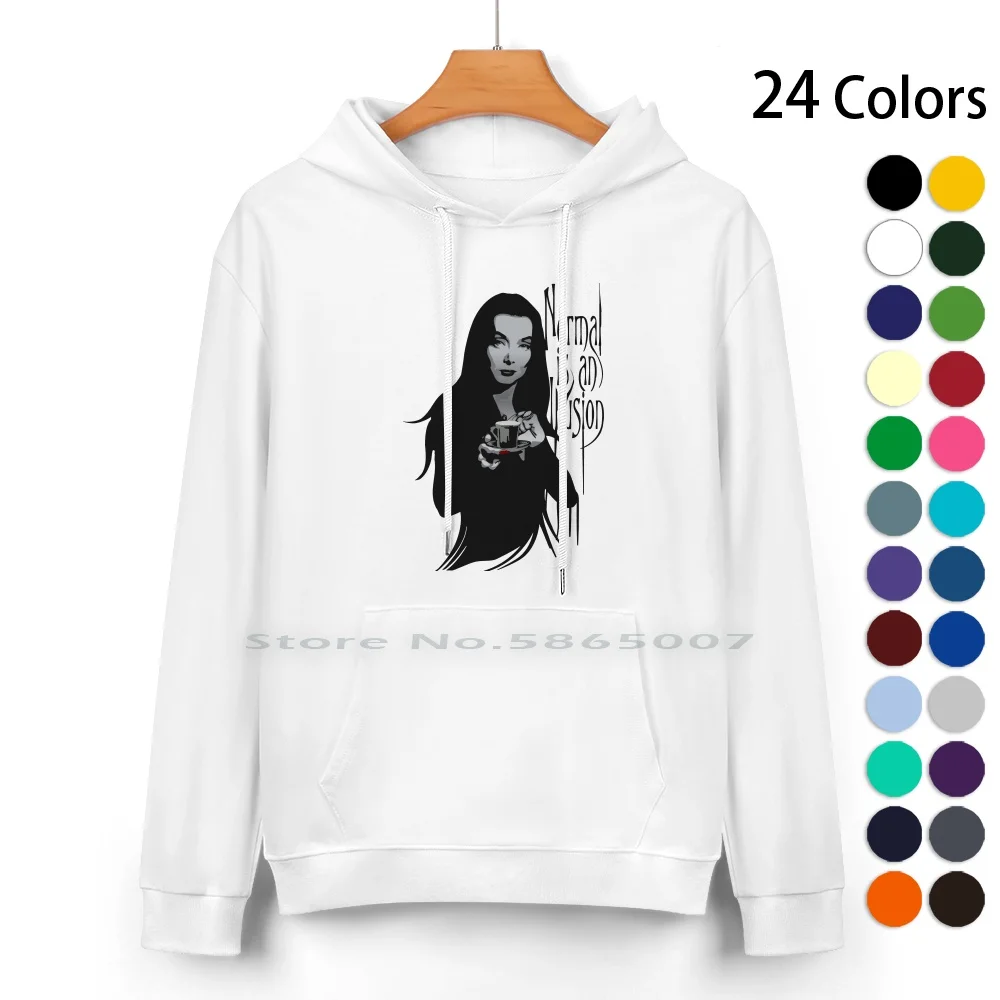 Normal Is An Illusion-Morticia Addams Pure Cotton Hoodie Sweater 24 Colors Carolyn Jones Normal Is An Illusion Morticia Addams