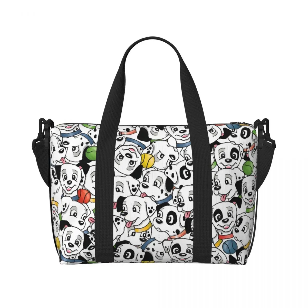 

Custom Dalmatian Puppies Cartoon 101 Tote Bag for Women Big Capacity Dog Anime Kawaii Beach Gym Travel Bags