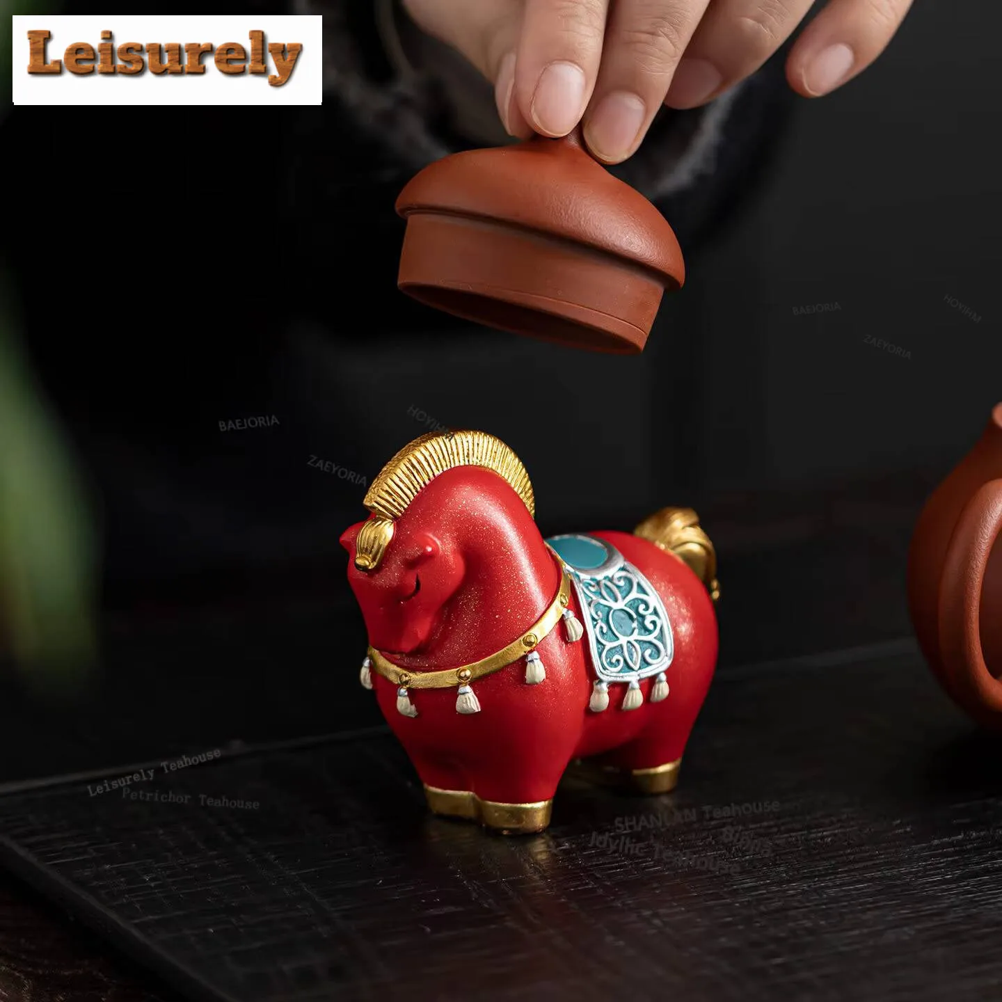 Fortune Horse Tea Pet Boutique Flowerpot Landscaping Tea Figurine Play Toys Tea Statue Ornaments Chinese Tea Set Workmanship