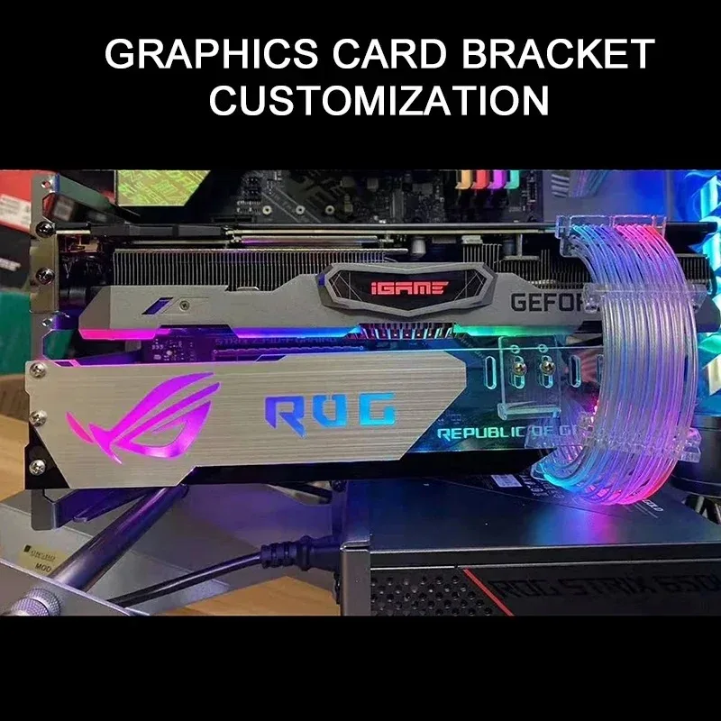 

Customized Aluminum Alloy CPU Bracket RGB Light Image Text DIY ROG For ASUS AURA Sync Variable Color Light Water Cooler