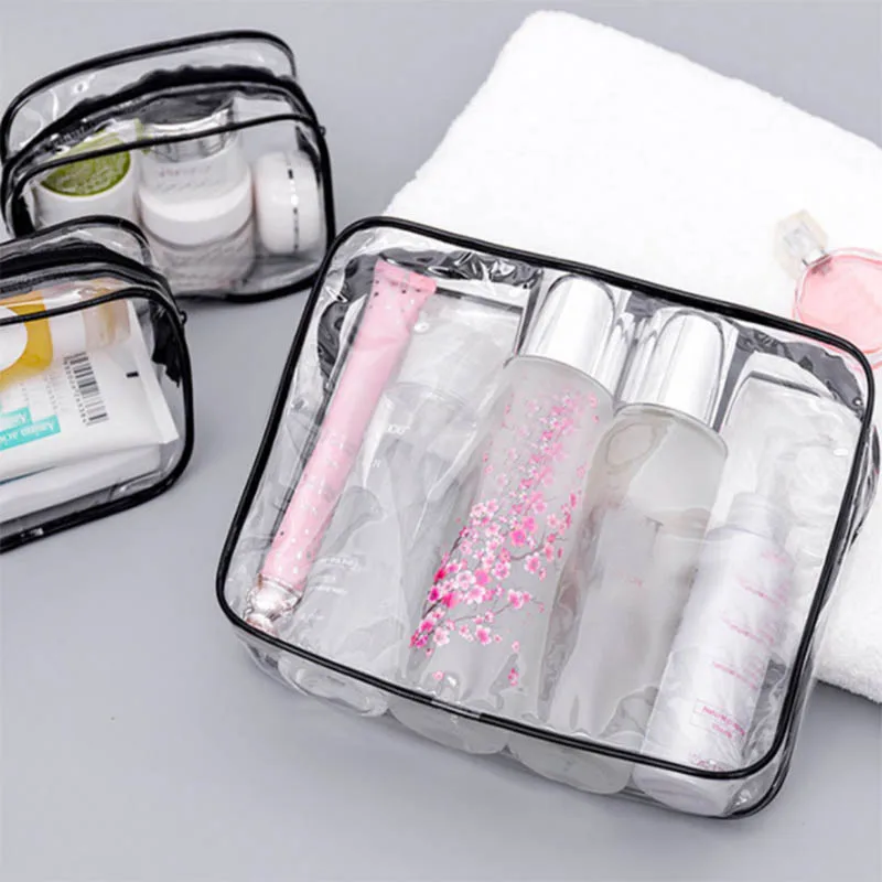 Women Travel Transparent Cosmetic Bag Toiletries Bag Bath Supplies Storage Bag Waterproof Travel Cosmetic Bag Wash Beauty Kit