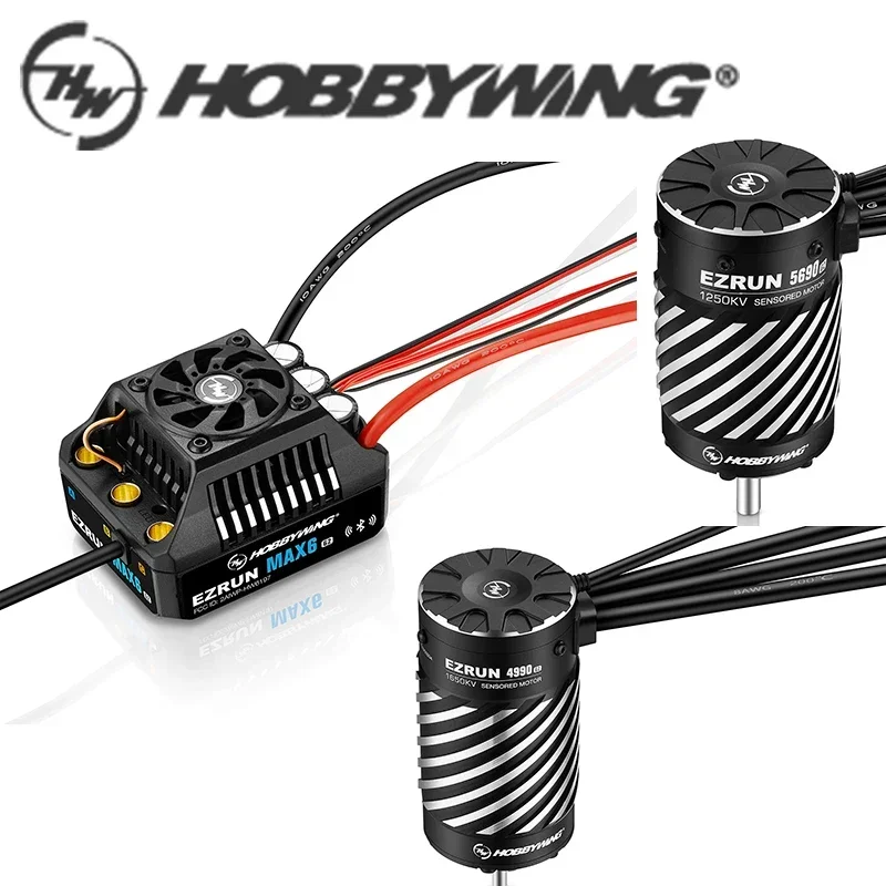 

Hobbywing EzRun MAX6 G2 200A ESC 4990 1650KV / 5690 1250KV G2 Motor Sensored Brushless For 1/6 1/7 RC Car Accessories