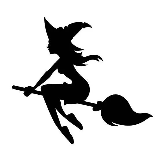 

JP creative fashion cartoon witch silhouette car sticker, body window decoration, car exterior accessories Vinyl Decal 12cm-10cm