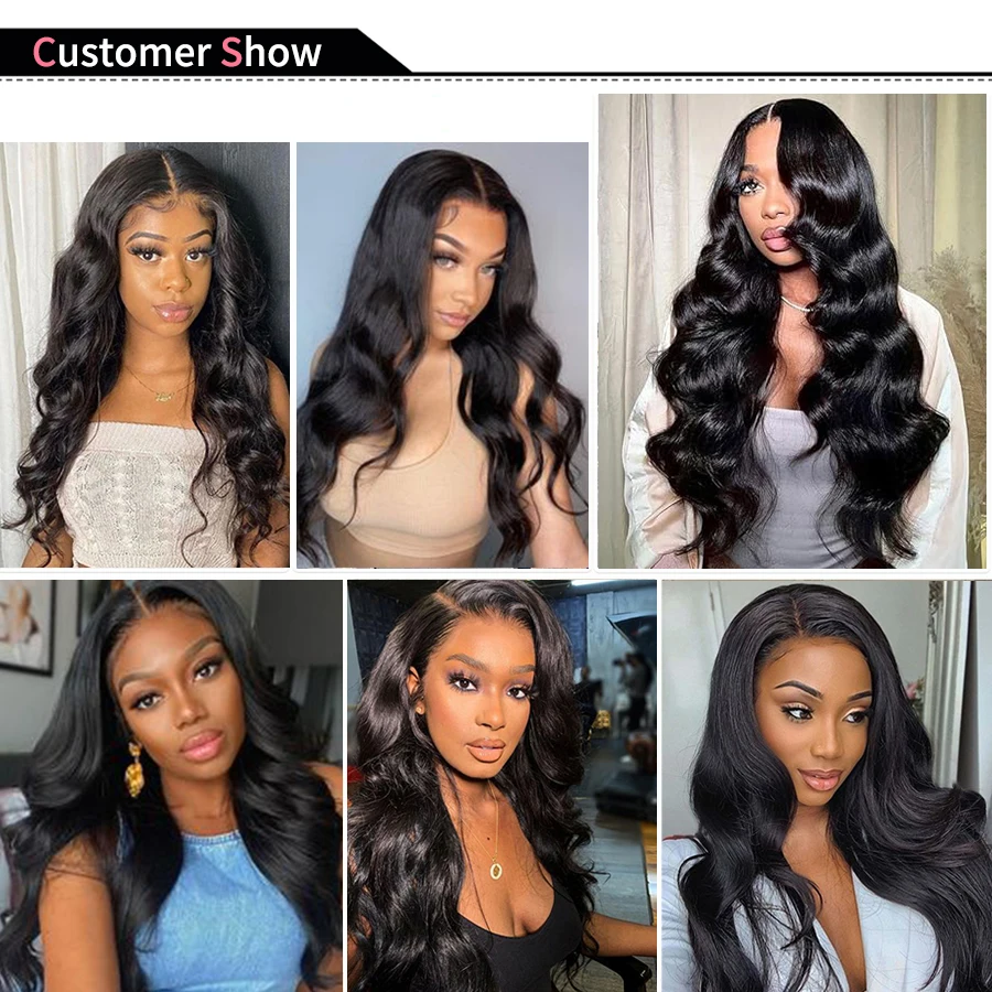 Tissage en Lot Brésilien Naturel Noir Body Wave, Extensions de Cheveux Humains, 100% Naturel, 3 Pièces