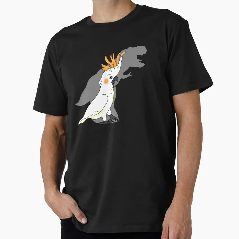 Citron-Crested Cockatoo Funny Cockatiel Gift T-shirt Birds T-Rex Shadow Graphic Clothes All Size Tops Short Sleeve Unisex Tee