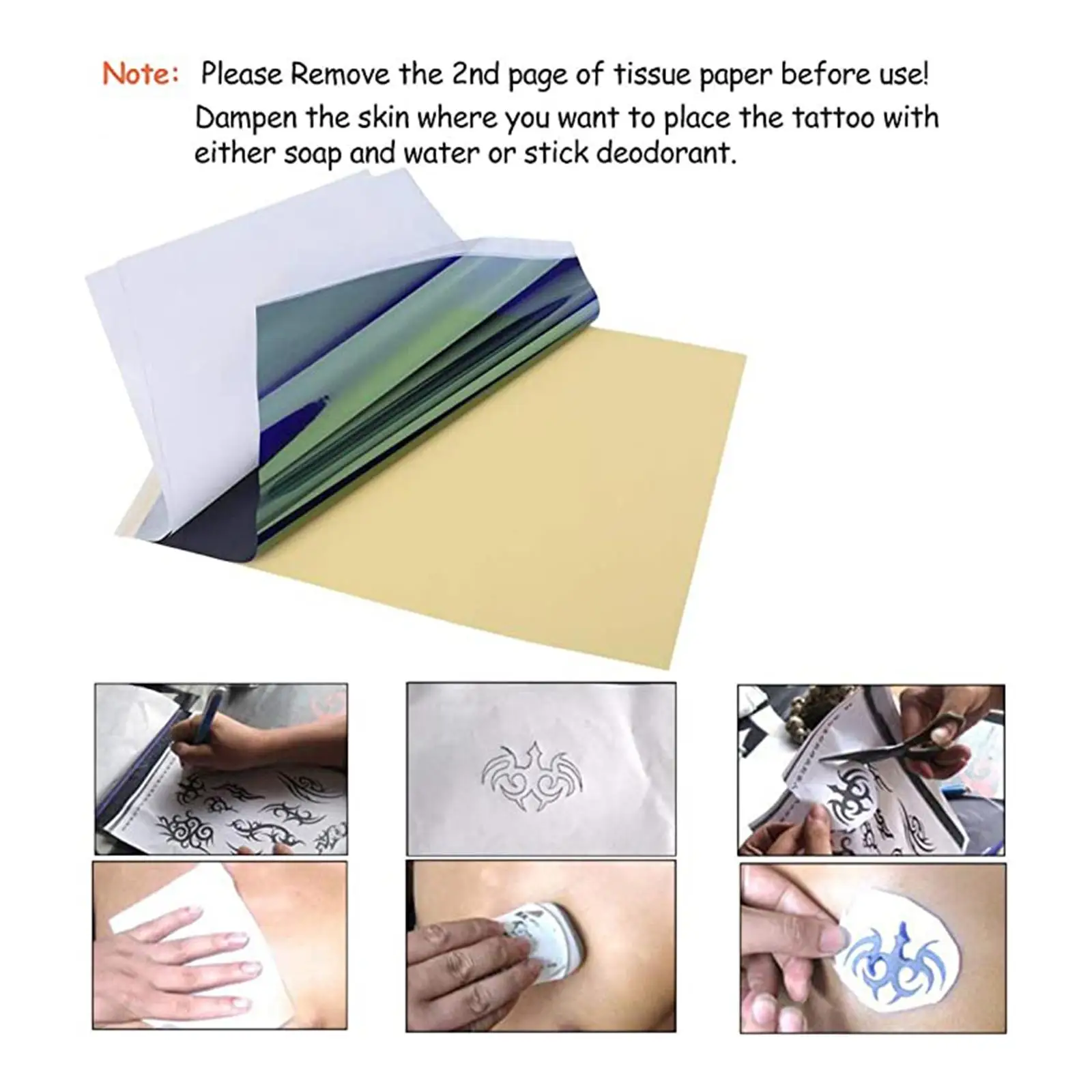 

100pcs Tattoo Transfer Papers A4 Size Tattoo Thermal Copier Stencil Papers for Tattoo Transfer Machine Accessories