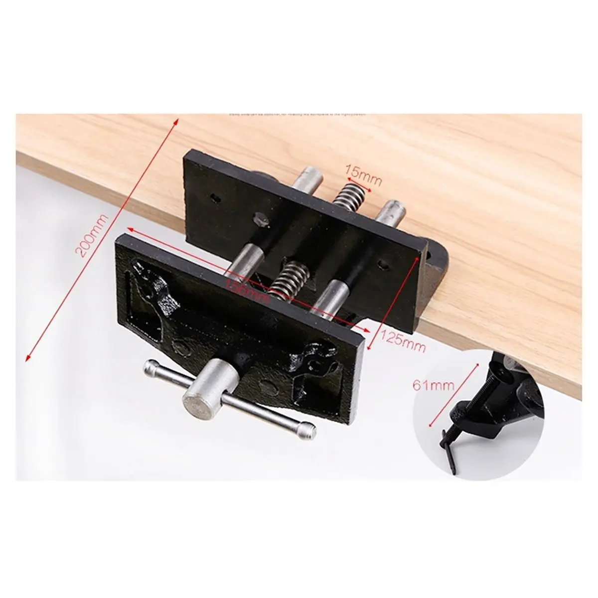 6.5 Inch DIY Woodworking Table Clamp - Versatile Bench Vise for Crafting and Woodwork
