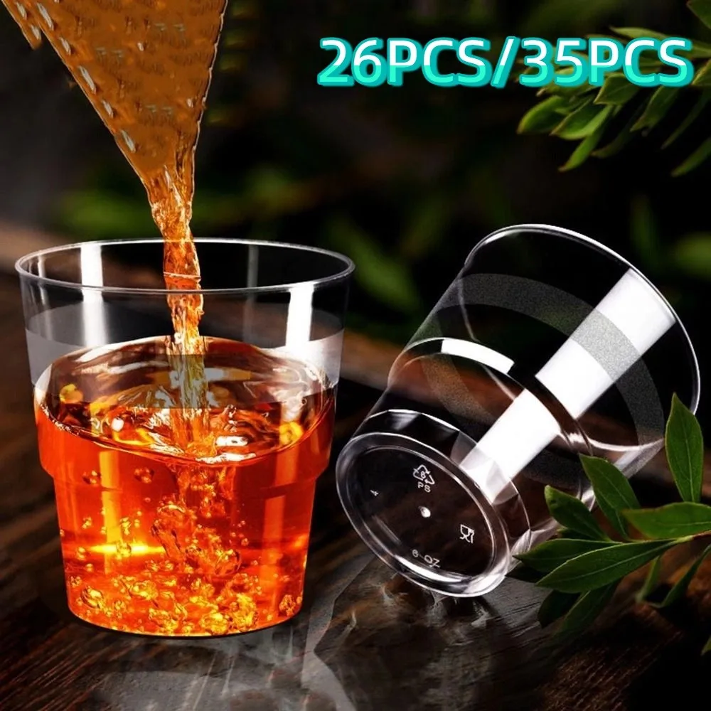 

Durable 200ML Disposable Water Cup Food Grade Plastic Tea Coffee Cup Thickened Heat Resistant Transparent Aviation Cup for Home