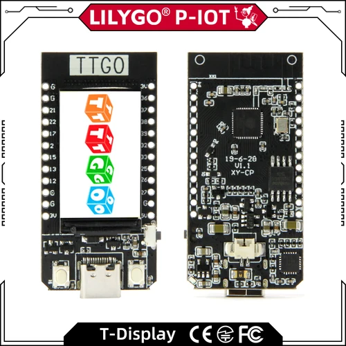 Imagen 1 del producto LILYGO® TTGO T-Display ESP32, placa de desarrollo, WiFi, Bluetooth, 1,14 pulgadas, ST7789V, IPS, LCD, módulo de controlador inalámbrico para Arduino