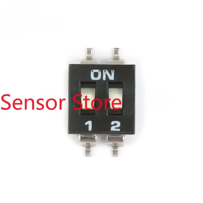 

10PCS DIP Patch Dip Switch 2-bit Black 2P Coded 2.54 Pitch EM-02-V-T/R