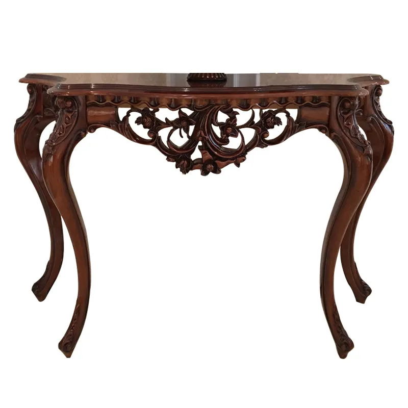 

LMM European entrance table Solid wood foyer table Corridor cabinet American simple furniture