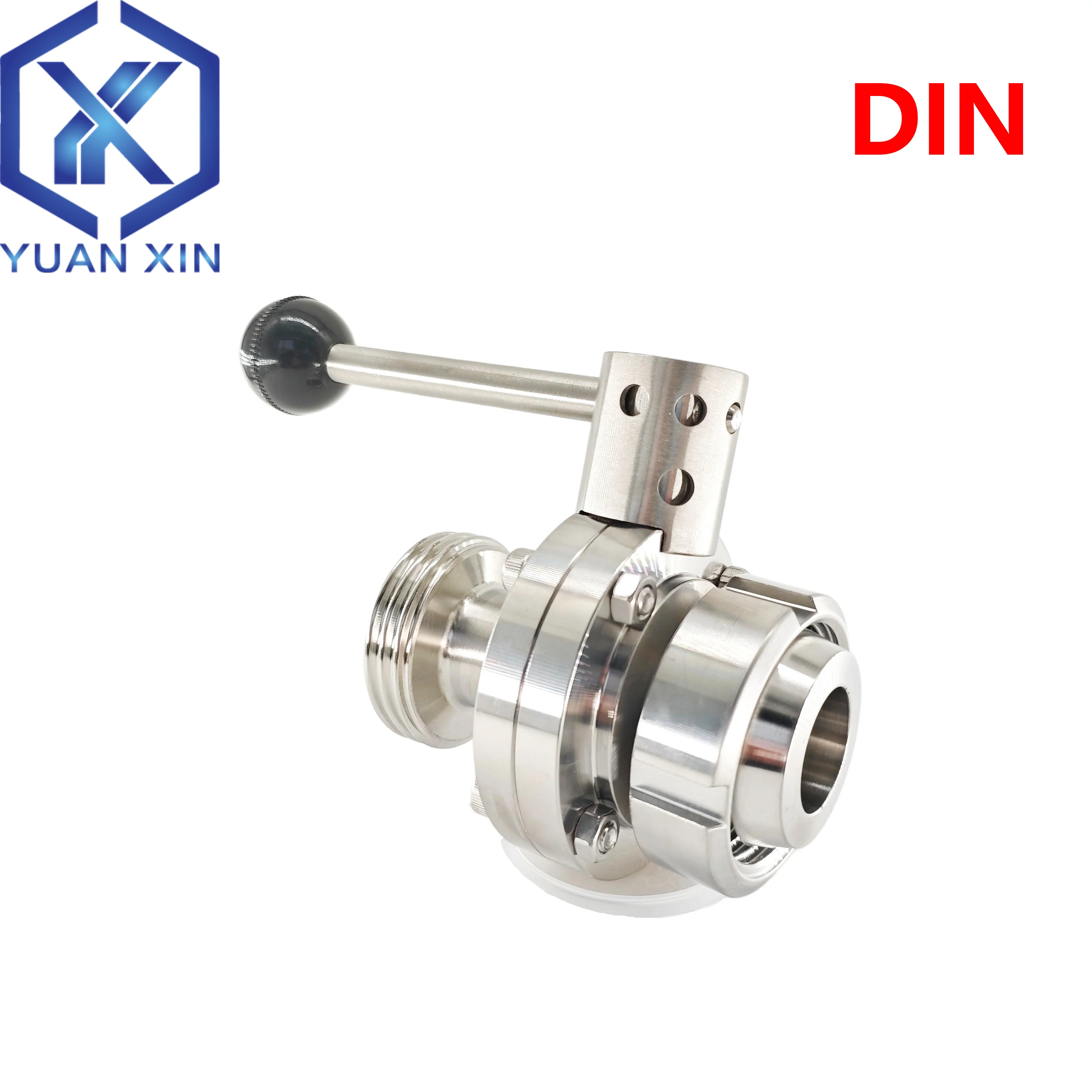 

DIN11851 Дроссельная заслонка немецкого стандарта DN15/DN20/DN25/DN32/Dn40/DN50 с плоской шарнирной гайкой из нержавеющей стали