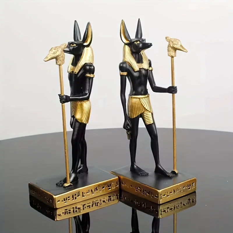 1 Piece, Egyptian Statue of Anubis, Resin Handmade, Multifunctional Indoor and Outdoor Decoration, Handicraft Ornaments