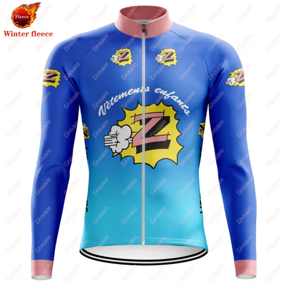 Fleece Retro Cycling Jersey for Men MTB Jersey Bicycle Team Cycling Shirt  Long Sleeve Bike Wear Premium Cycle Clothes 17 Styles