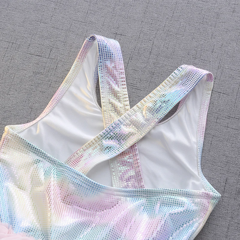 Badpak uit één stuk voor meisjes, zoet fantasiekleurig garenrokbadpak, klein en middelgroot badpak uit één stuk