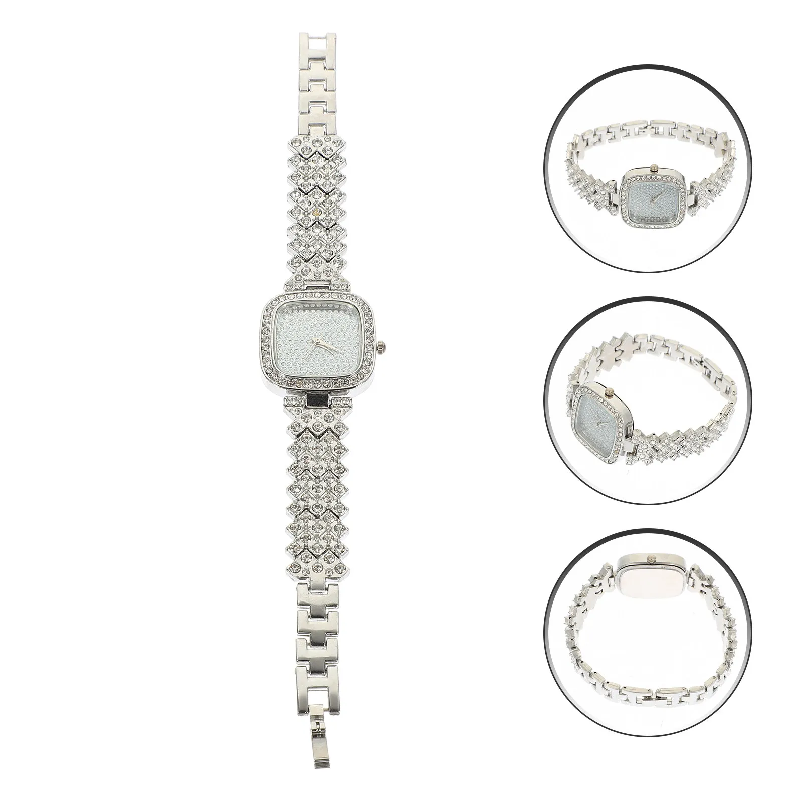 

Женские наручные часы с украшениями из страз, изысканные часы с ремешком из нержавеющей стали, регулируемые часы для женщин