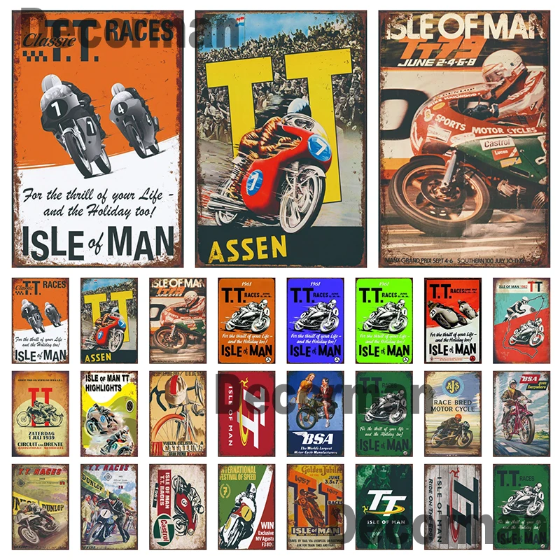 [ Mike86 ] TT ISLE OF MAN Race BSA Motor Custom Metal Sign Shabby Retro wall Painting Bar Art 20*30 CM LTA-1694