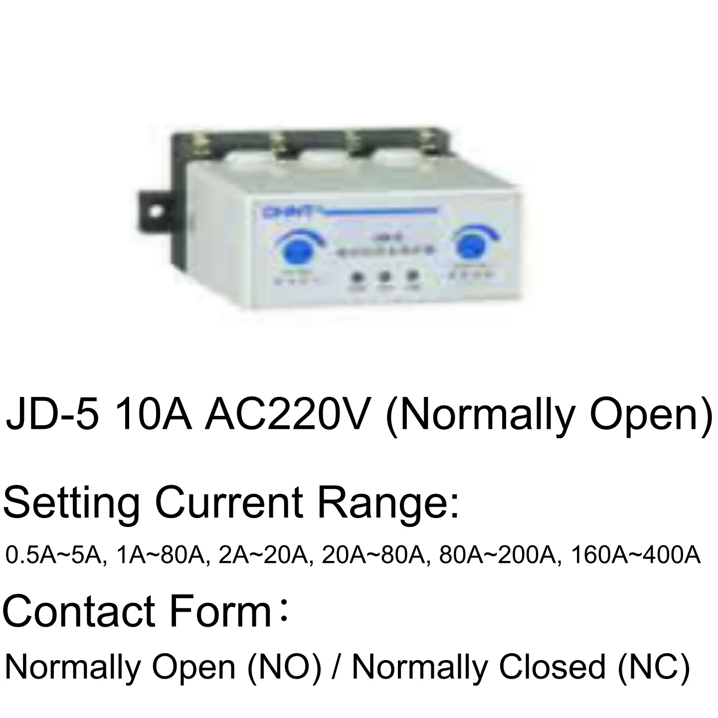Jd-5 Motor Protection Relay Ac220V 10A, Overload Phase Failure Protector with Adjustable Current 0.5-400A for 3-Phase Motors