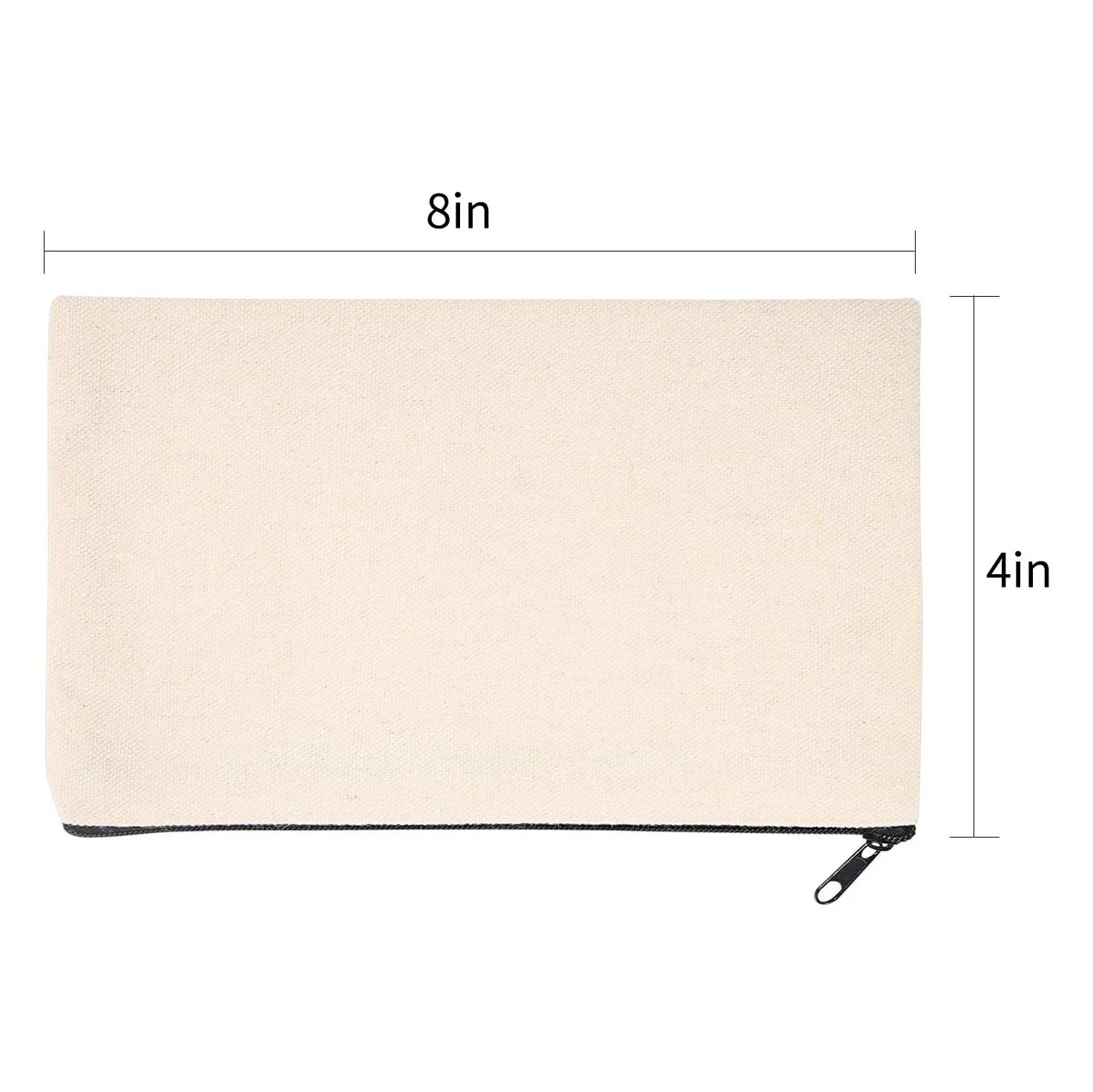 A44M 10 Pcs Blank DIY Craft Bag Canvas Pen Case Blank Makeup Bags - Canvas Pencil Bag Cotton Canvas Cosmetic Bag Travel Bag