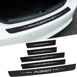 Auto Threshold Strip Tape for Ford Fusion Logo Carbon Fiber Car Door Sill Anti Kick Stickers Scuff Scratch Waterproof Film