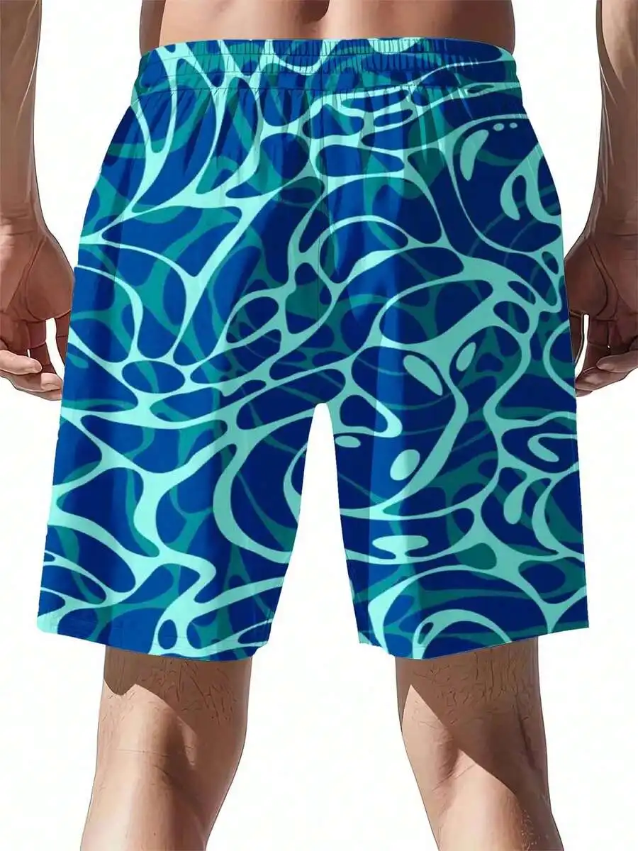

Blue Abstract Pattern Mens Swim Trunks For Beach Pool Leisure Sports