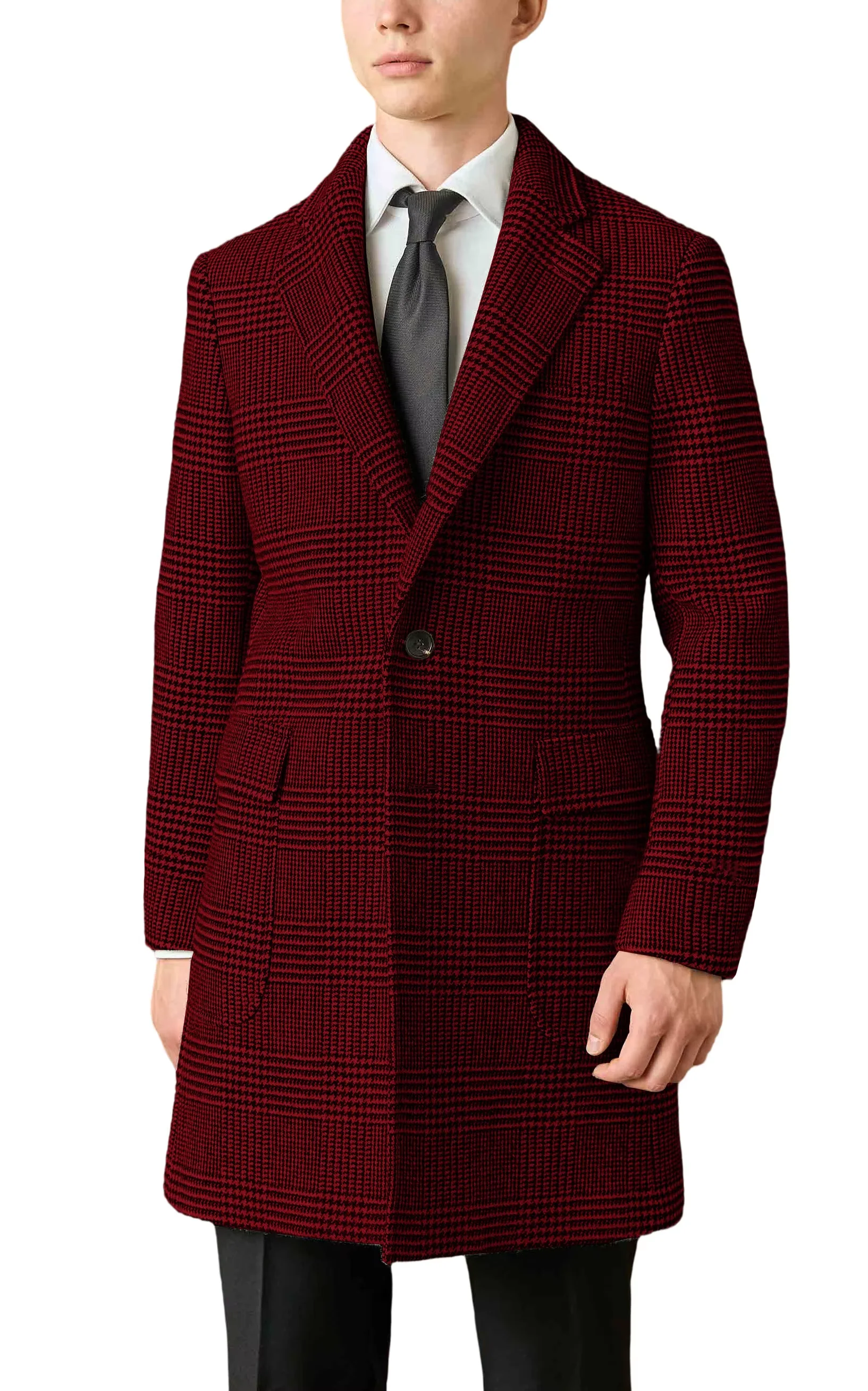 Veste pardessus en laine à carreaux pour hommes, Trench-Coat épais en Tweed, personnalisé, Business, tenue formelle et décontractée, automne hiver
