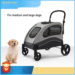 Hello Baby Pet Stroller Lightweight Folding Stroller For Pet Dog Pull Cart Large Space Within 60Kg Pet Dog