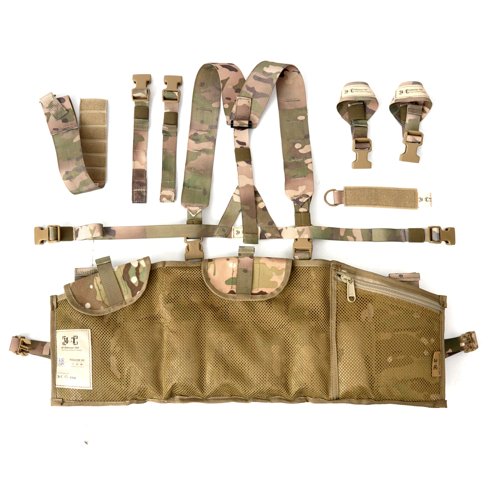 AkmaxMilitary Chest Rig MOLLE II TAP Vest with Straps – Tactical Combat Army Modular Assault Panel, 4 Colors