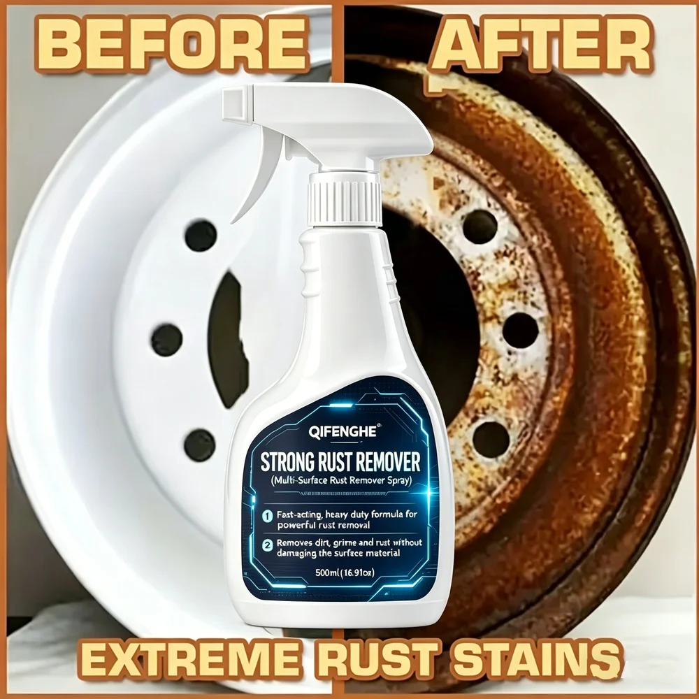 Strong Rust Remover for Multi-Surface, Fast-Acting Heavy-Duty Rust Remover Spray, Cleans Dirt Grime & Rust Without Harm, Safe fo