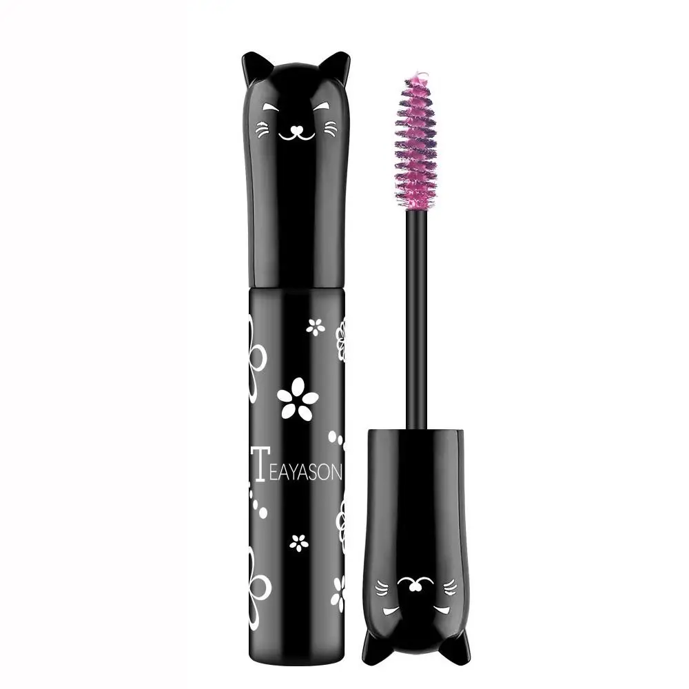 Beauté 6 couleurs chaton Mascara imperméable cils ascenseur Extension de cils brosse en fibres de soie moelleux friser cils épais maquillage des yeux