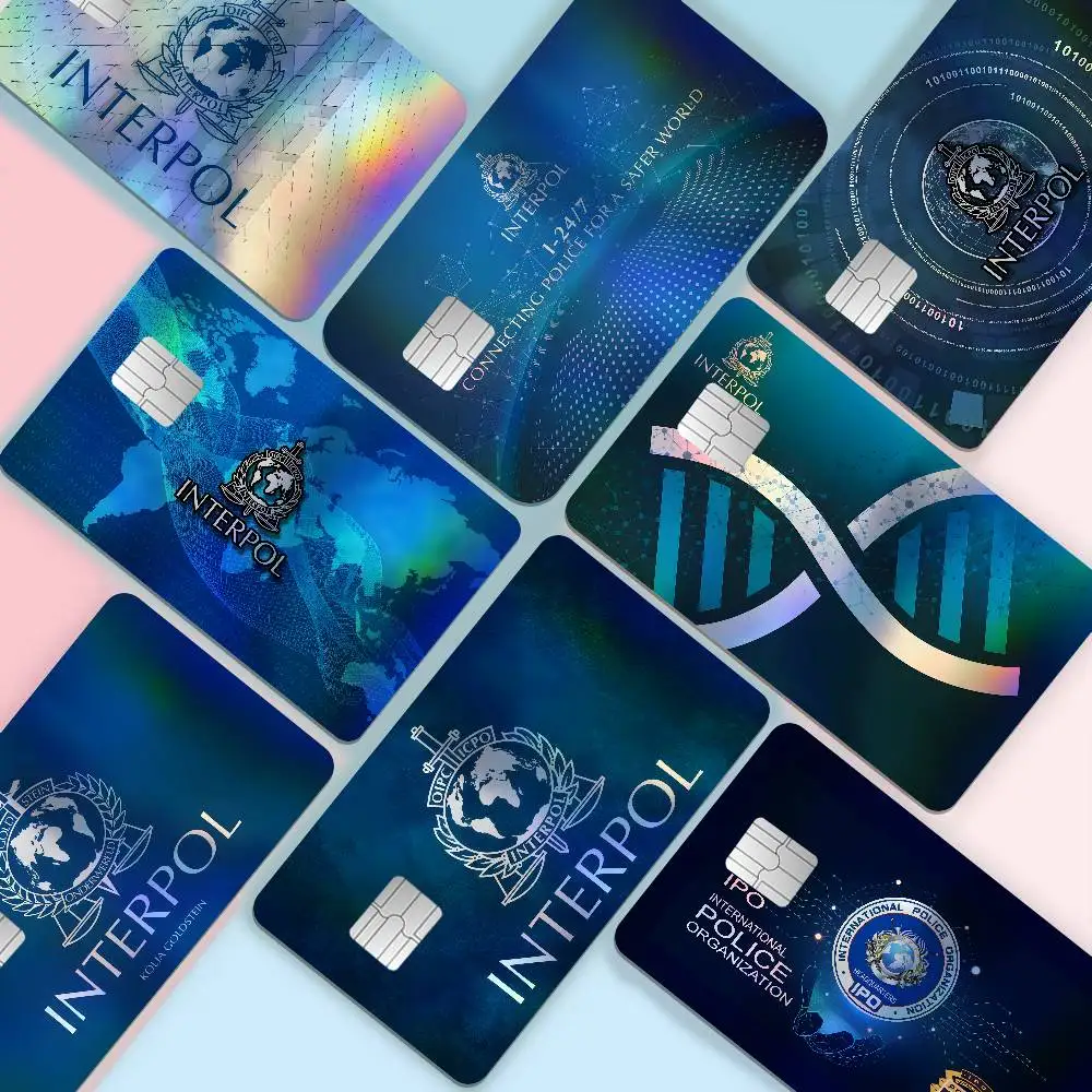Interpol Minimalist Laser Bank Card Stickers Removable Personal Style Decor