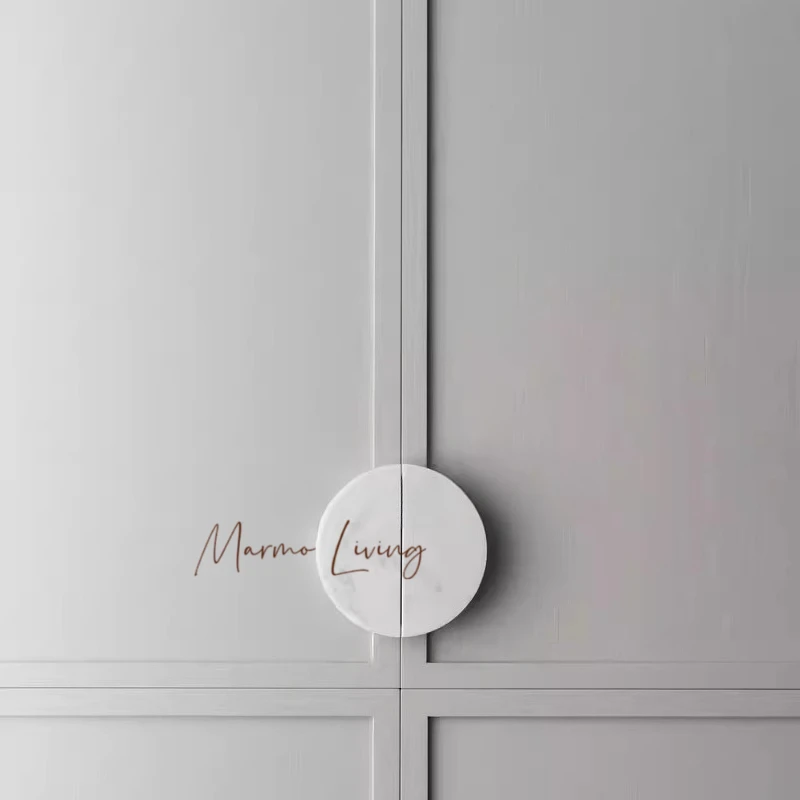 High-end French White Marble Handle Drawer Wardrobe Home Decoration Stone Door Handle