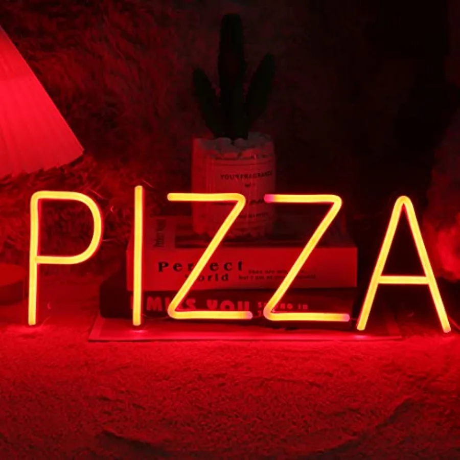 

【New model】PIZZA Neon Sign Light for Restaurant Coffee Shop Bar Pub Business Store Advertising Window Display LED Pizza Sign Ki